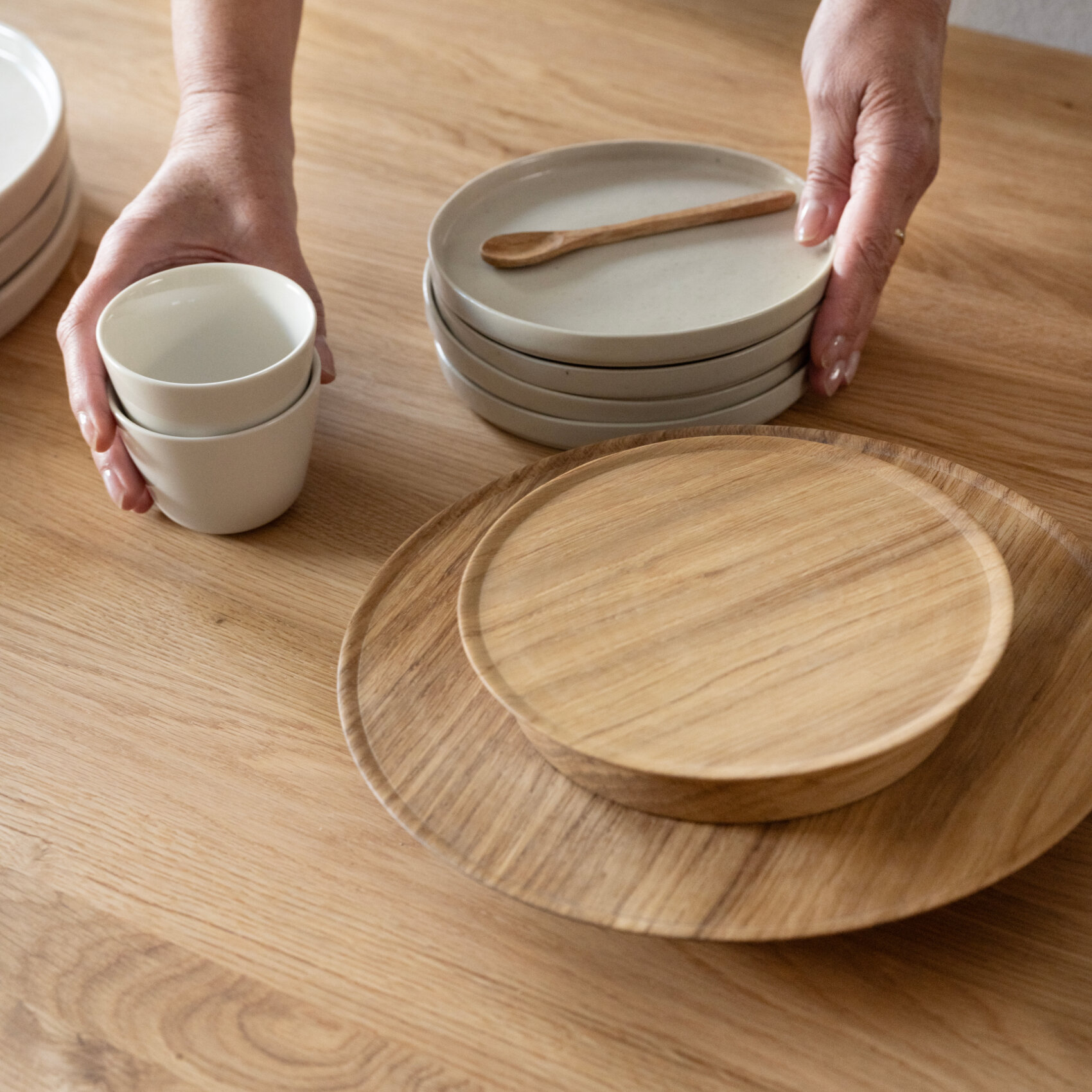 Paste Dining Table Oak natural lacquer Rectangular Standard Oak